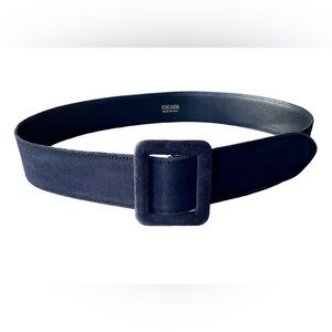 Vintage Escada Suede Track Belt, Black